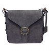 Trendy Solid Colour and Buckle Design Women's Crossbody Bag - gris foncé 
