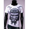 T-shirt Dragon 3D Casque imprimé col rond manches courtes hommes - Blanc M