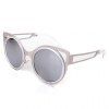 Chic évider Shape Cat Ear et lunettes de soleil Silver Match design femme - Gris 