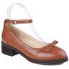Fashionable Round Toe and Bow Design Women's Flat Shoes - Brun 36
