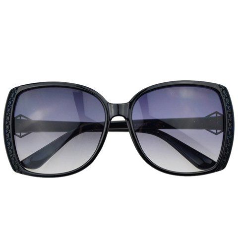 Chic Triangle and Diamond Shape Embellished Sunglasses For Women - Noir 