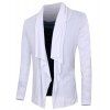 Slim Fit Pullover Faux Twinset Color Block Long Sleeves T-Shirt For Men - Blanc M