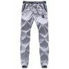Number Printed Lace Up Long Sports Pants For Men - Gris Clair 2XL