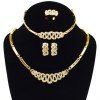 Un costume de Charme strass creux Out Collier Bracelet Bague et boucles d'oreilles pour les femmes - d'or ONE-SIZE