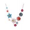 Collier avec pendentif floral délicat Faux cristal pour les femmes - multicolore 