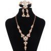 A Suit of Charming Rhinestone Faux Pearl Necklace Bracelet Ring and Earrings For Women - d'or ONE-SIZE