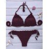 Halterneck Violet Crochet Bikini Set s 'Sexy Women - Pourpre ONE SIZE(FIT SIZE XS TO M)
