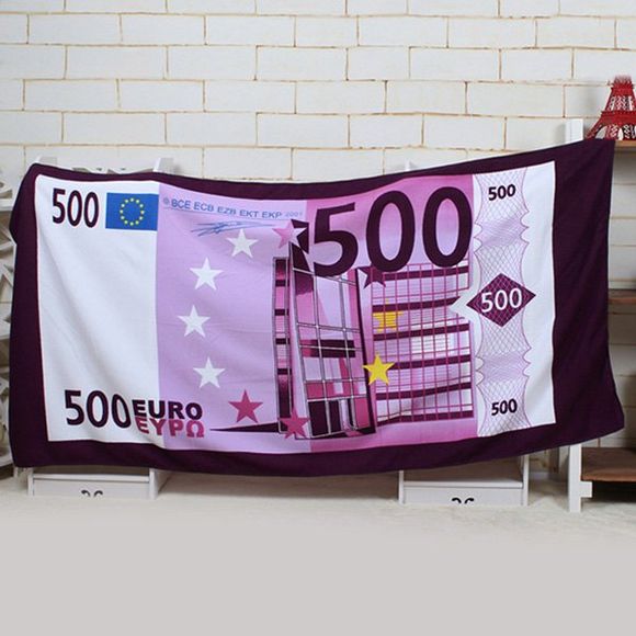 Creative Solarium Spa 500 Euro Motif Rectangle Serviette de plage - Violet clair 