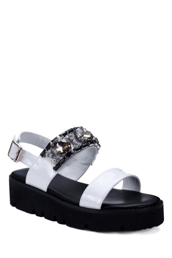 Loisirs strass et Design Platform Sandals pour les femmes - Blanc 36
