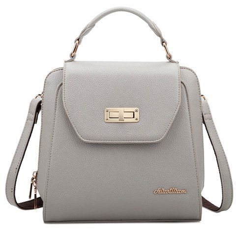 

Fashion Zip and PU Leather Design Backpack For Women, Gray