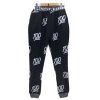 Sports Style Narrow Feet Lace Up Number Printed Jogging Pants For Men - Blanc et Noir S