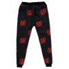Style sport Nombre Narrow Pieds Printed Lace Up Jogging pantalons longs pour les hommes - Rouge et Noir XL