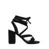 Trendy Cross-Strap et Chunky talon design sandales pour femmes - Noir 36