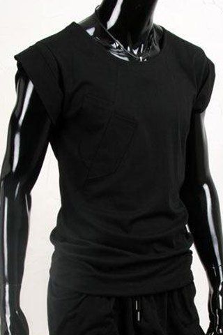 Simple Style Round Neck Solid Color Short Sleeve Men's T-Shirt - Noir L