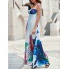 Sexy Elastic Strapless Abstract Printed Maxi Dress For Women - COLORMIX S