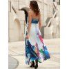 Sexy Elastic Strapless Abstract Printed Maxi Dress For Women - COLORMIX S