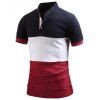 Tenez T-shirt Polo Collar Color Block Spliced ​​manches courtes hommes - Cadetblue M