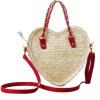 Fresh Style Weaving and Heart Shape Design Tote Bag For Women - Rouge 