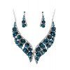 Un costume de Collier Faux Noble Faux cristal et boucles d'oreilles pour les femmes - Bleu 