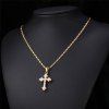 Collier avec pendentif Charme Rhinestoned Croix pour les femmes - d'or 