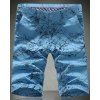 3D Tree Branch Print Slimming Straight Leg Zipper Fly Men's Plus Size Shorts - Bleu 36