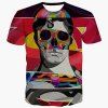 Fashion Round Collar Skull Man Printed T-Shirt For Men - multicolore S