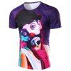 Funny Clown Pattern Round Neck Short Sleeves Men's 3D Printed T-Shirt - multicolore XL