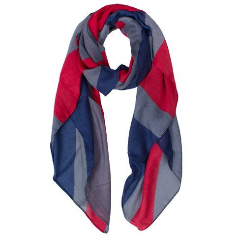 Chic Hemming Union Jack Printing Voile Scarf For Women - Rouge 