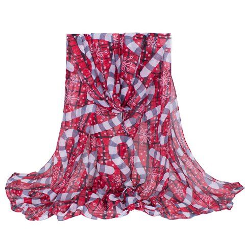 red voile scarf