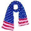 Chic Hemming Stars and Stripes Printing Voile Scarf For Women - Bleu 