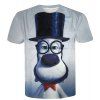 Casual Round Neck Funny 3D Cartoon Print Slimming Men's Short Sleeves T-Shirt - multicolore M