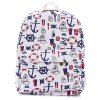 Casual Canvas and Printed Design Backpack For Women - Blanc 