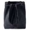 Casual Canvas and Drawstring Design Shoulder Bag For Women - Noir 