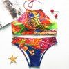 Halter papillon Motif Colorful femmes Bikini - multicolore S