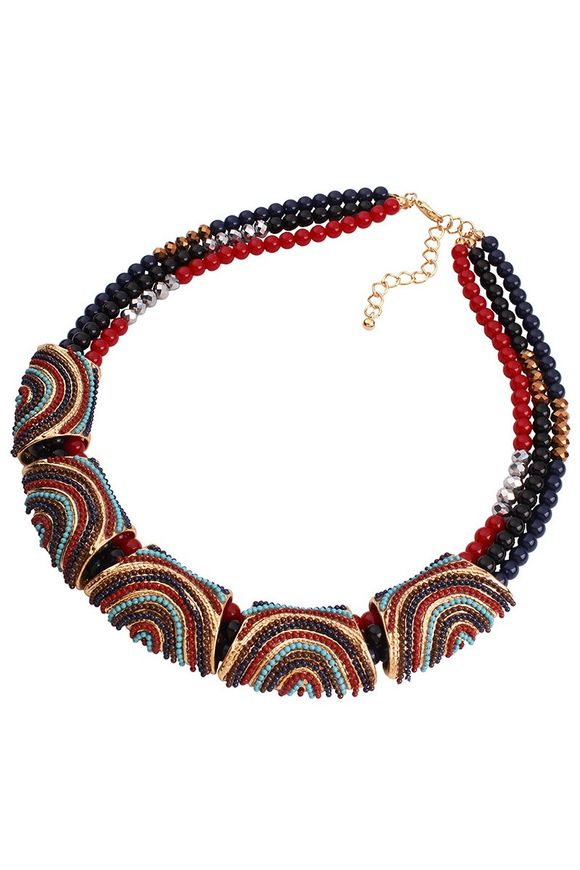 Collier Élégant en Perles de Résine Style Bohémien pour Femmes - multicolore 