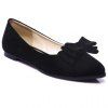 Graceful bowknot et chaussures plates de Flock Design Femmes - Noir 38