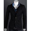 Elegant Stand Collar Single Breasted Long Sleeve Men's Blazer - Noir L