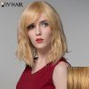 Vogue Medium Side Bang Shaggy naturel Vague capless perruque de cheveux humains pour les femmes - 27 Blonde d'Or 