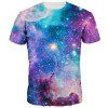 T-shirt 3D Colorful Starry Sky Imprimer col rond manches courtes hommes - multicolore M