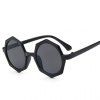 Chic cadre polygonal Noir Lunettes de soleil de femme - Noir 
