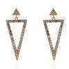 Paire de charme Triangle Boucles d'oreilles Rhinestoned pour les femmes - d'or 