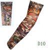 Fashionable One Piece Comic Flamed Heart and Skull Print Fake Tattoo Arm Sleeve For Men - multicolore 