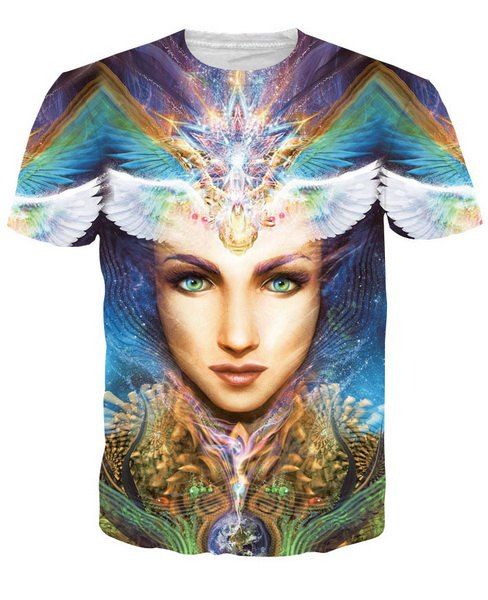 Pullover Fashion Round Collar Women Printing T-Shirt For Men - multicolore XL