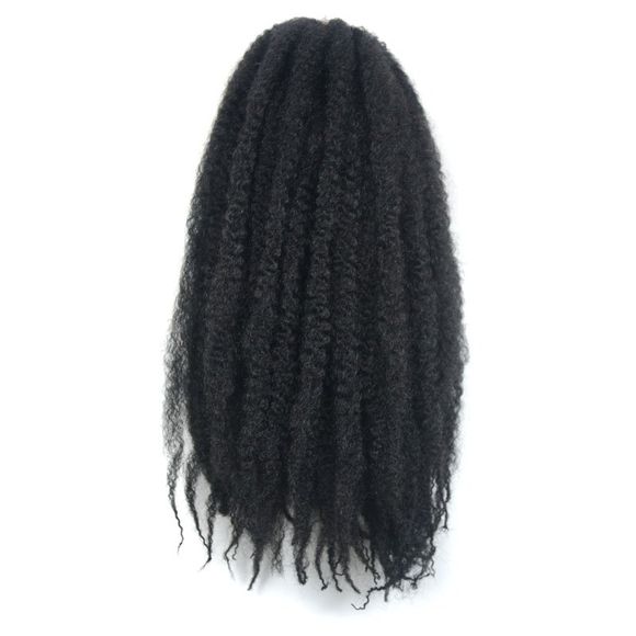 Fluffy Afro Kinky Curly Trendy longue Kanekalon synthétique tressée Extension de cheveux pour les femmes - 1B 