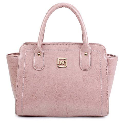 Retro Solid Colour and PU Leather Design Tote Bag For Women - Rose 