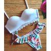 Soutien-gorge blanc Trendy + Colorful Imprimer Slips Bikini Costume Pour Femmes - Blanc S