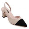 Elegant Chunky Heel and Colour Block Design Women's Sandals - Abricot 39