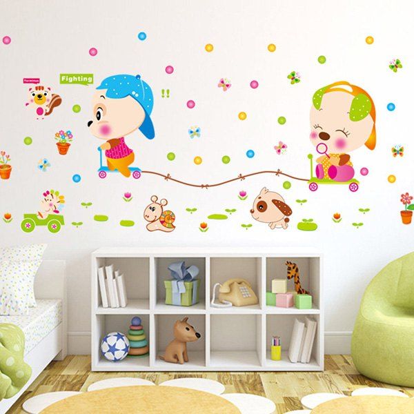 

High Quality Colorful Cartoon Animals Pattern Removeable Wall Stickers, Colormix