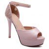 Trendy Peep Toe and Ankle Strap Design Sandals For Women - Rose 39