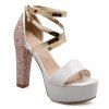 Stylish Sequins and Buckle Design Sandals For Women - Rose 39